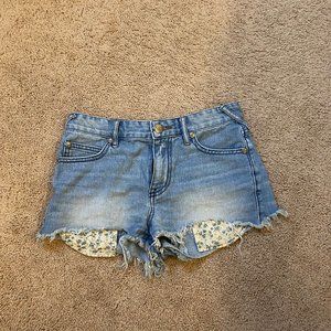 blue jean shorts